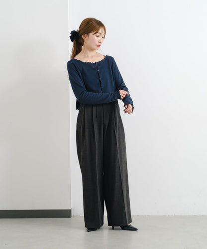 【前後兩穿】B 華夫格修身開衫