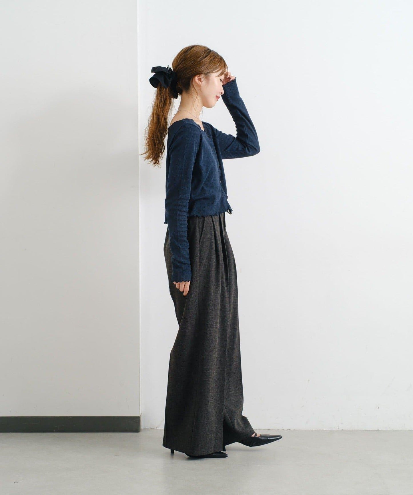 【前後兩穿】B 華夫格修身開衫