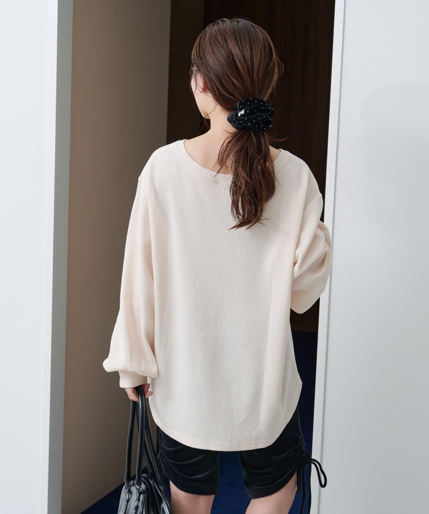 【S.M尺碼可選】華夫格亨利領套頭衫