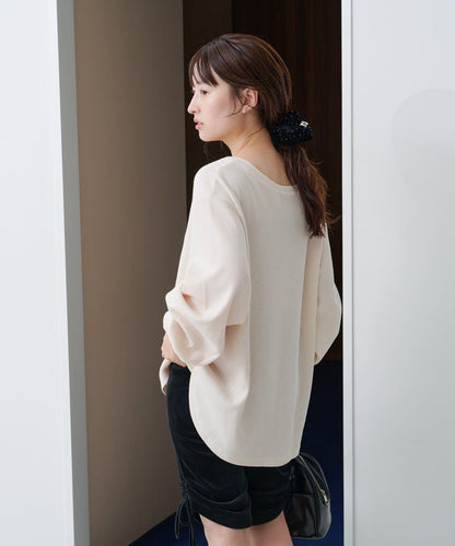 【S.M尺碼可選】華夫格亨利領套頭衫