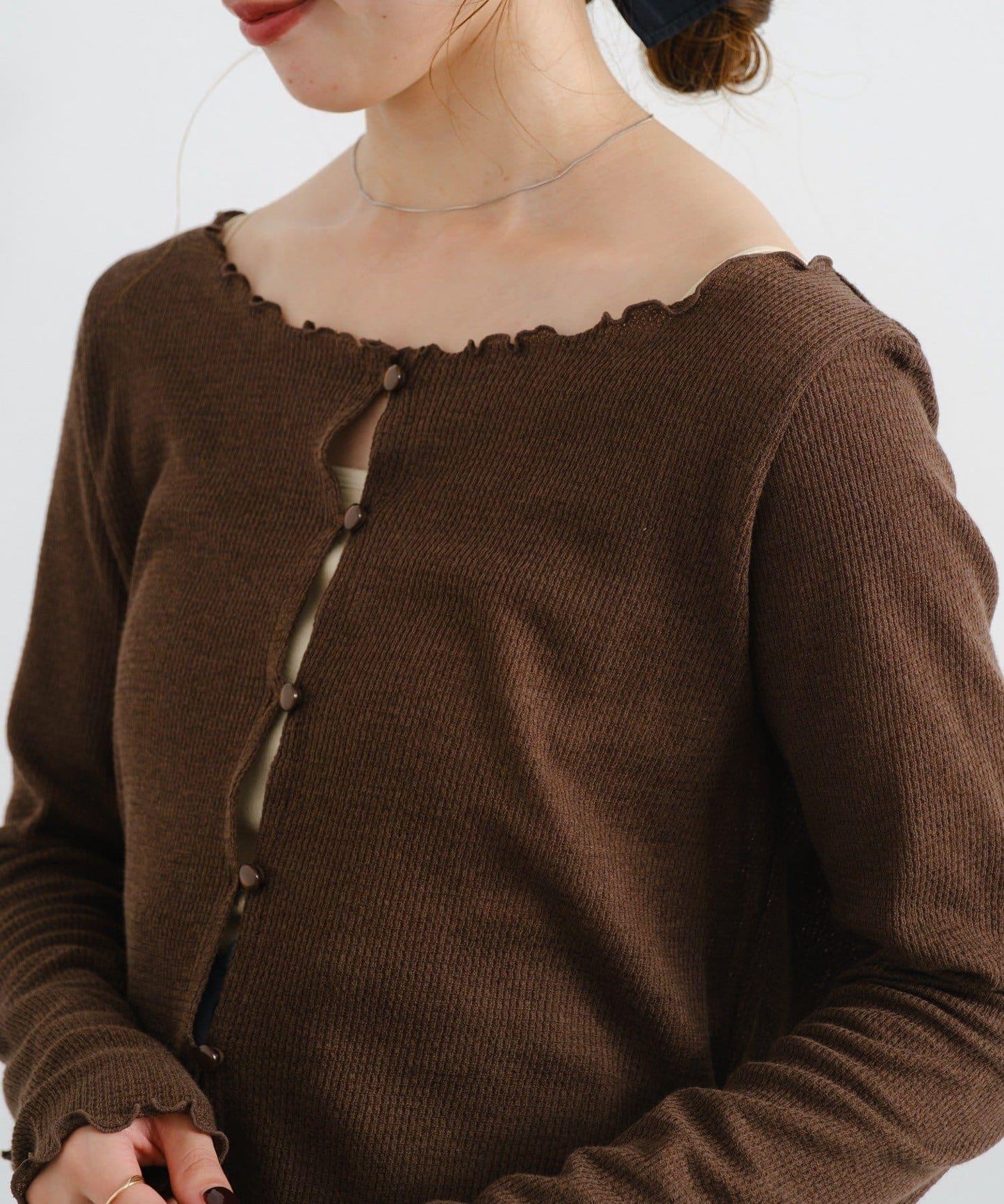 【前後兩穿】B 華夫格修身開衫