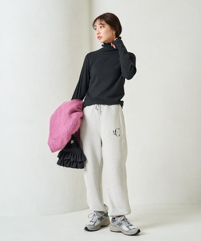 薑黃色荷葉邊高領長袖上衣