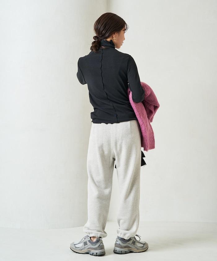 薑黃色荷葉邊高領長袖上衣