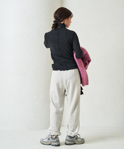 薑黃色荷葉邊高領長袖上衣