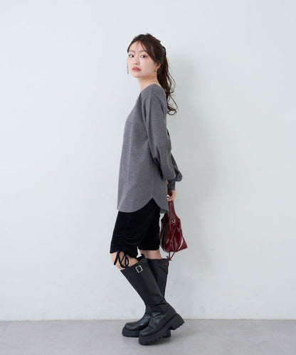 【S.M尺碼可選】華夫格亨利領套頭衫