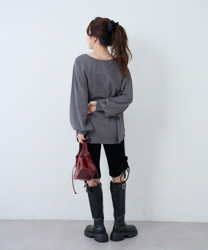 【S.M尺碼可選】華夫格亨利領套頭衫