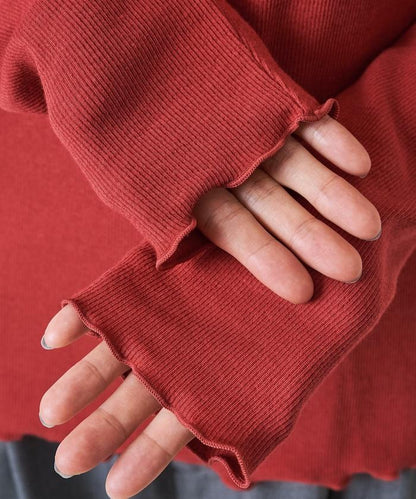 薑黃色荷葉邊長袖上衣