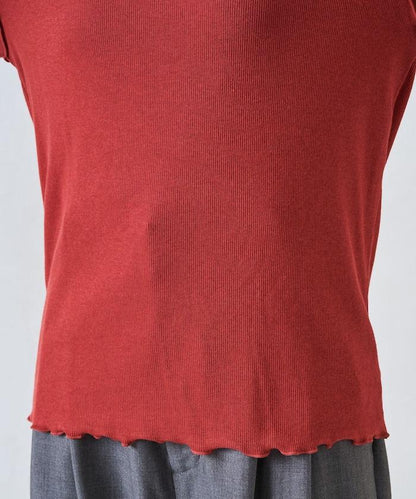 薑黃色荷葉邊長袖上衣