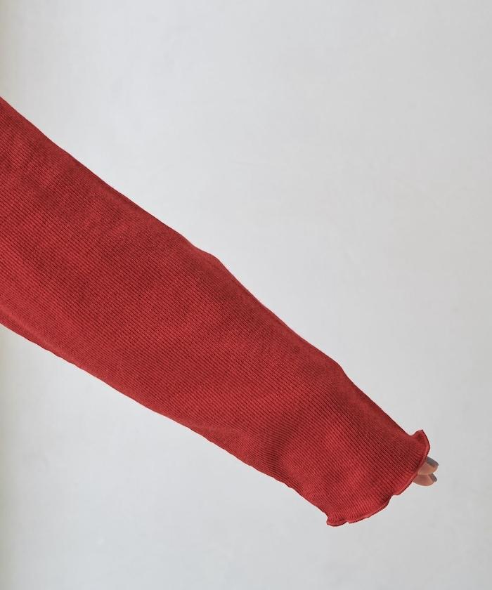 薑黃色荷葉邊長袖上衣