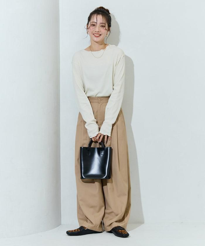 薑黃色荷葉邊長袖上衣