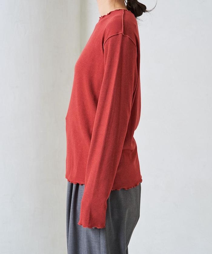 薑黃色荷葉邊長袖上衣