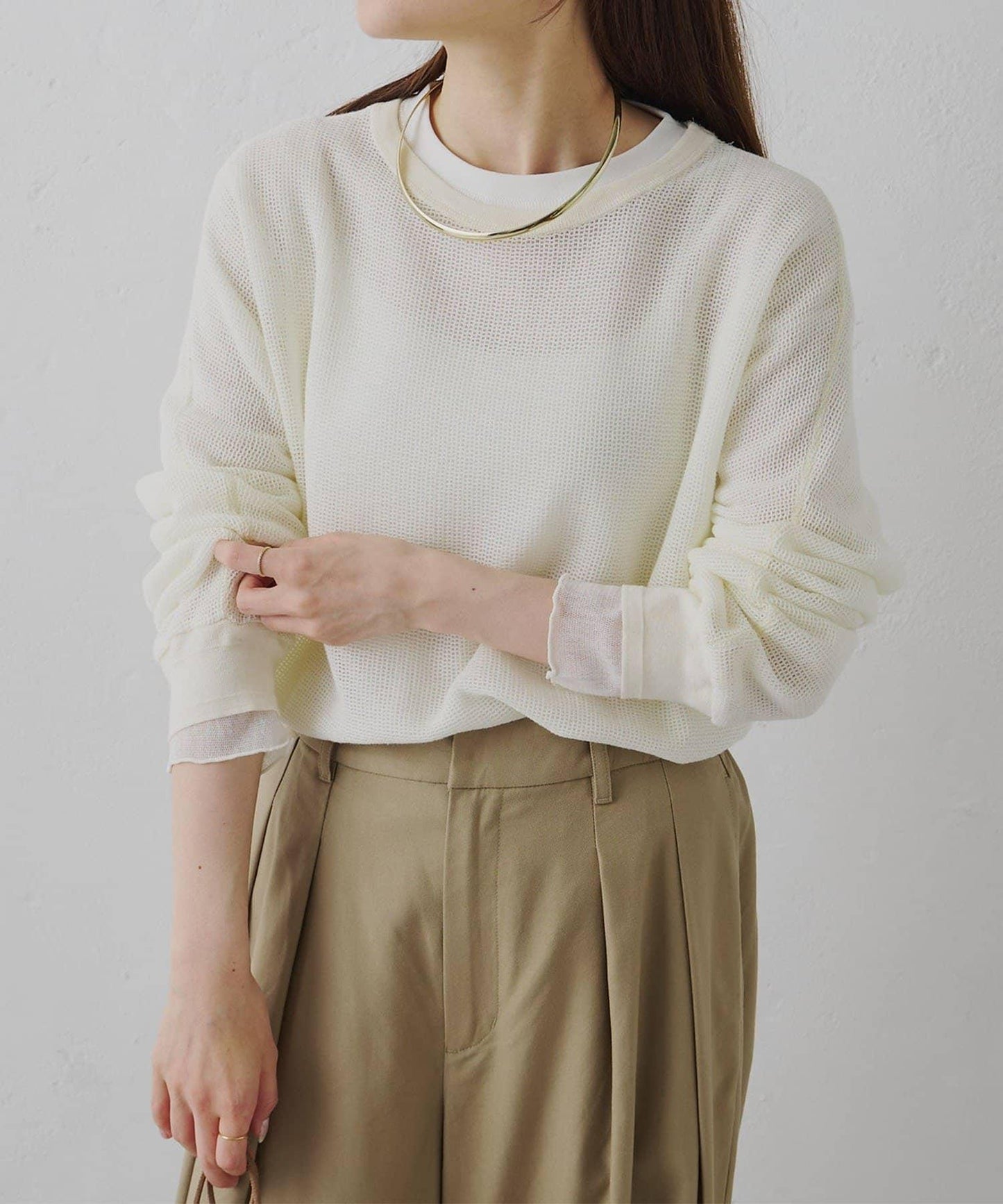 ラッセルメッシュカットソー