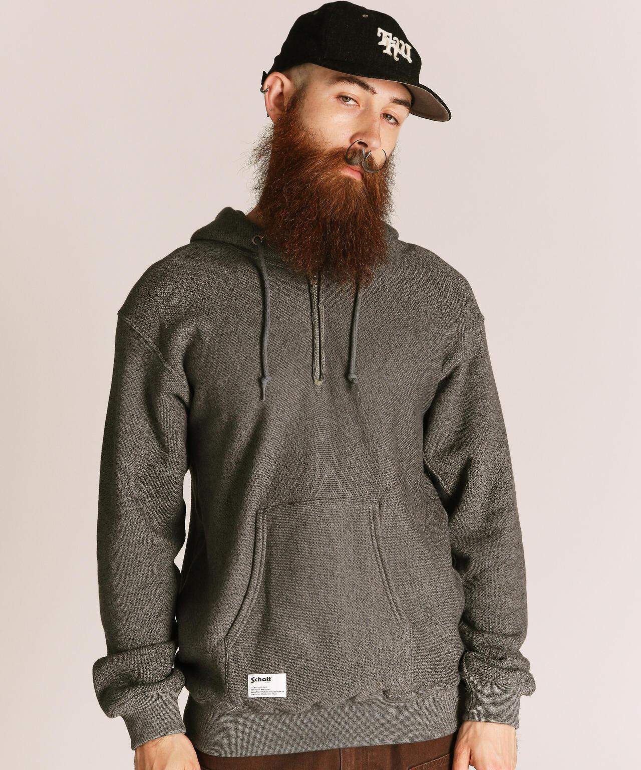 SALT AND PEPPER HALF ZIP HOODED SWEAT/ソルトアンドペッパー ハーフジップ パーカー