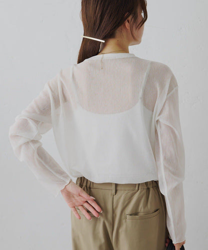 トリコットメッシュカットソー