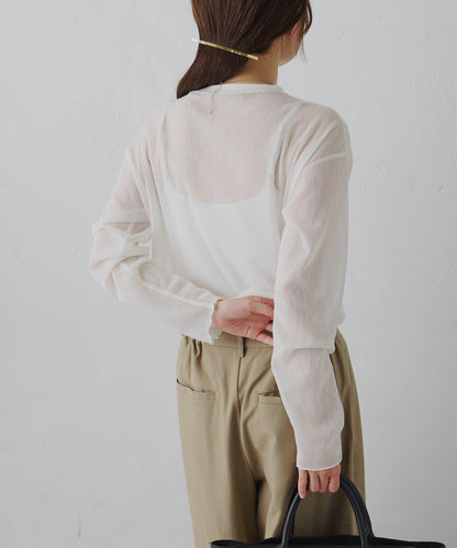 トリコットメッシュカットソー