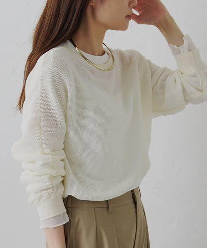 トリコットメッシュカットソー