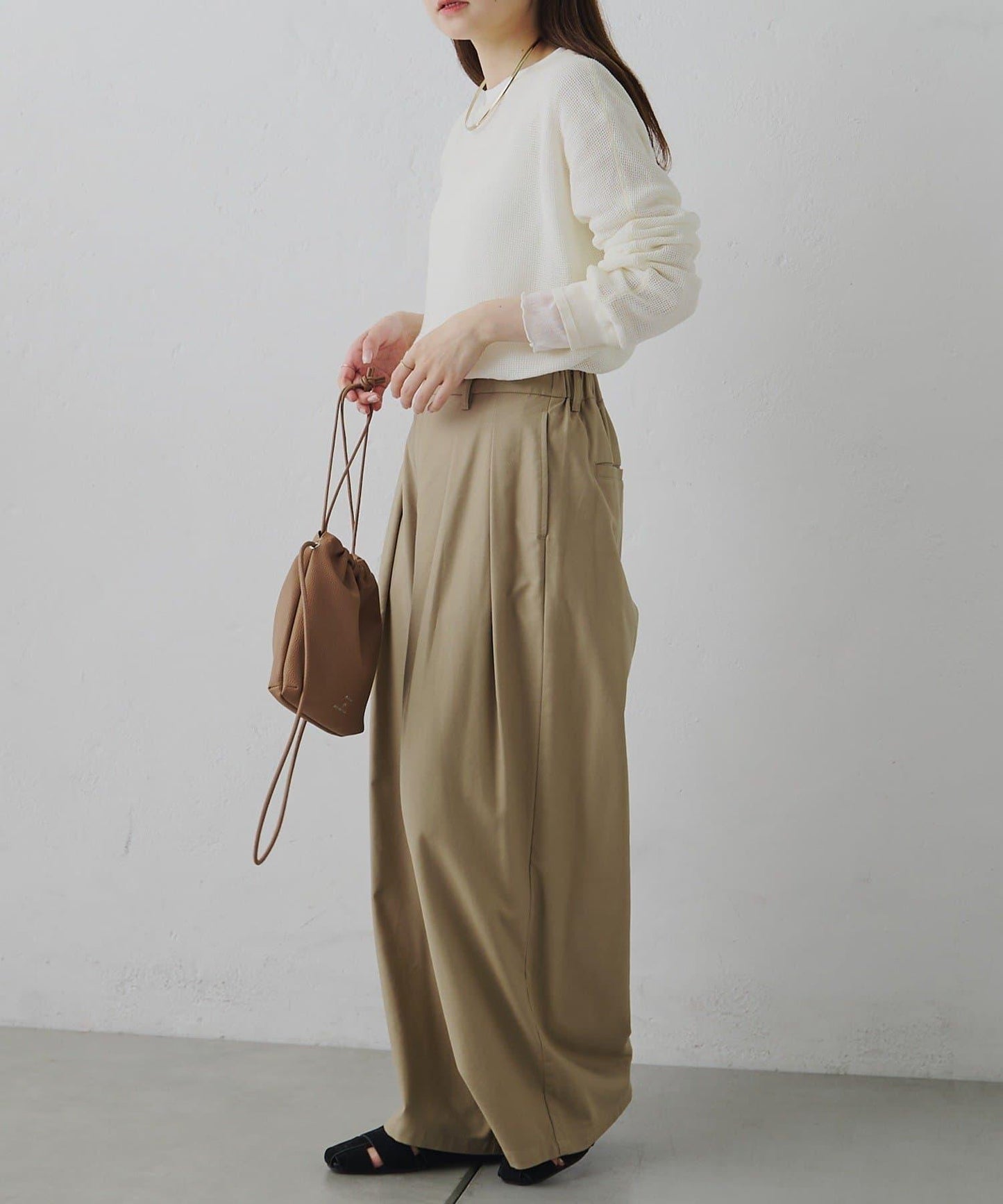 トリコットメッシュカットソー