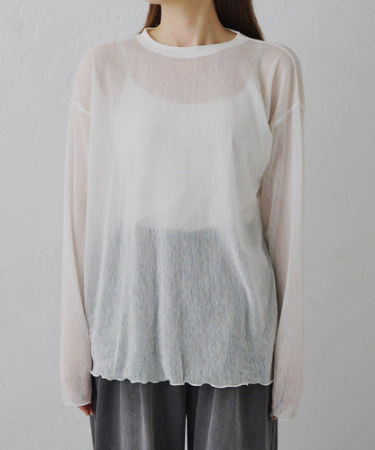 トリコットメッシュカットソー