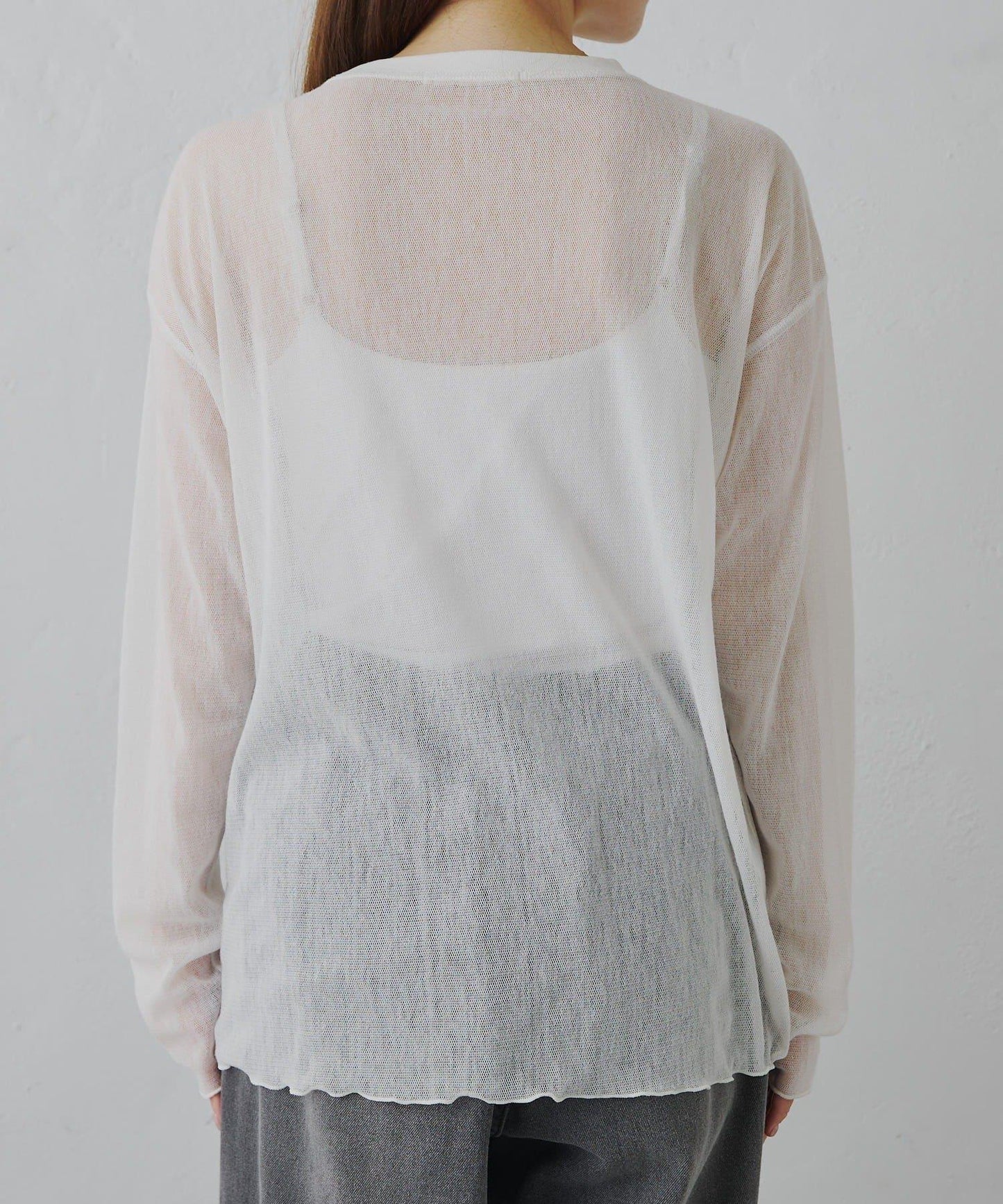 トリコットメッシュカットソー