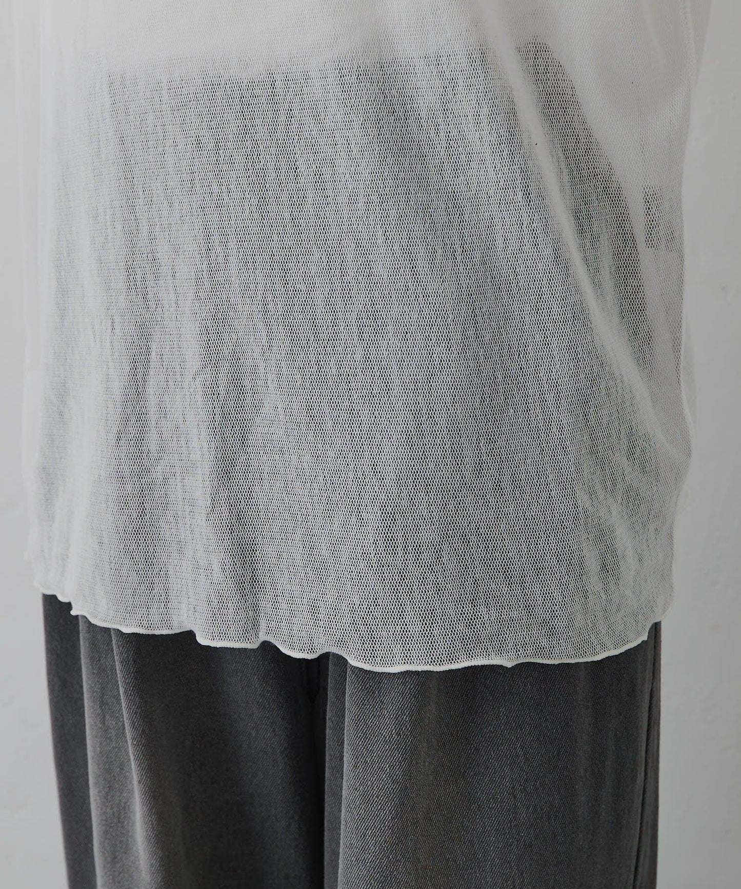 トリコットメッシュカットソー