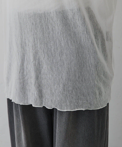 トリコットメッシュカットソー