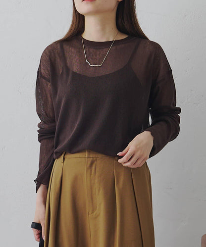 トリコットメッシュカットソー