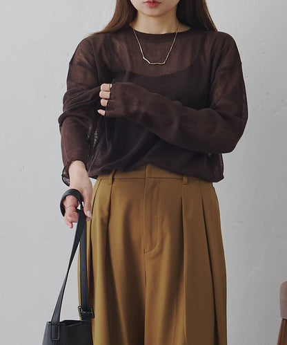 トリコットメッシュカットソー