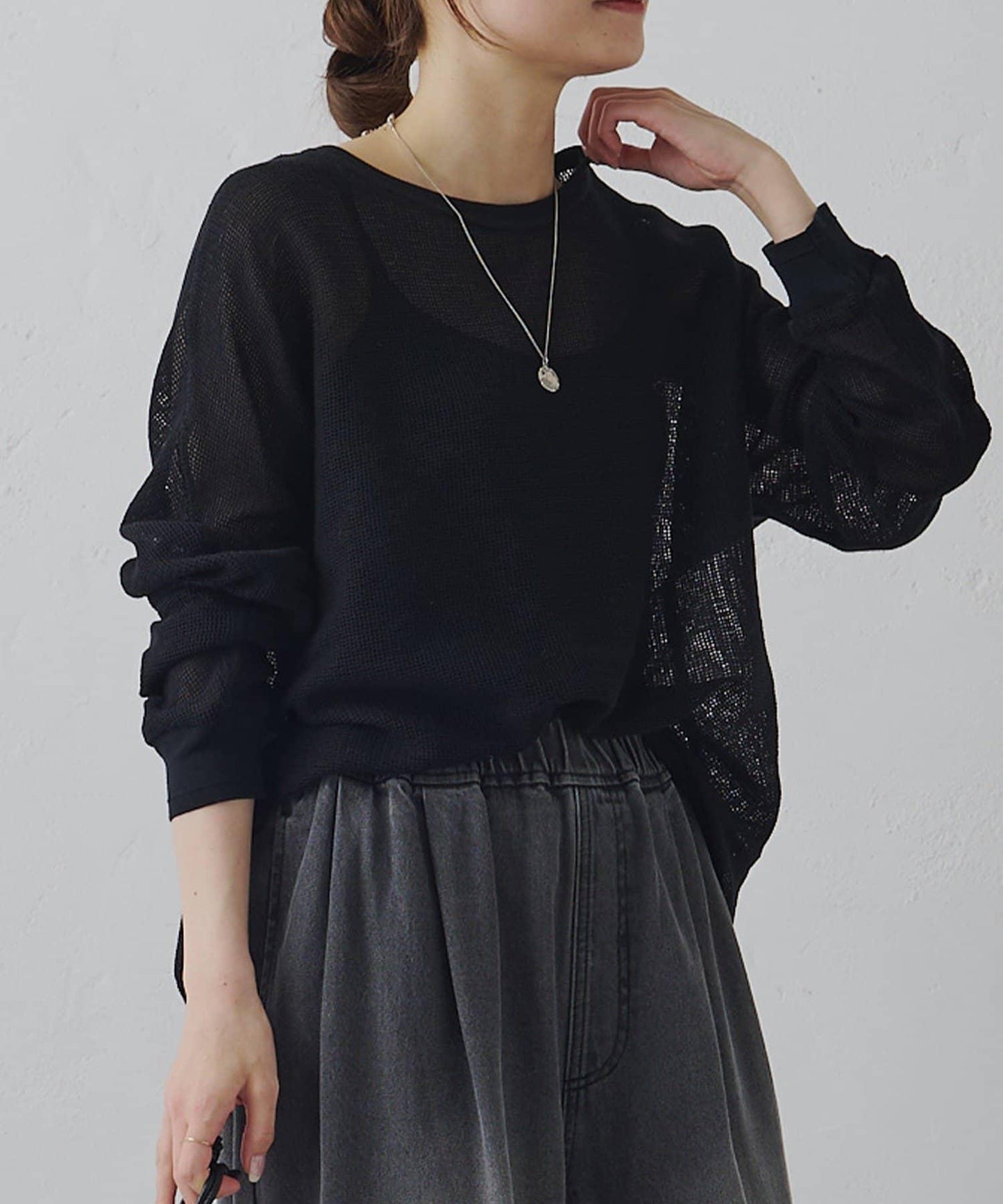 ラッセルメッシュカットソー