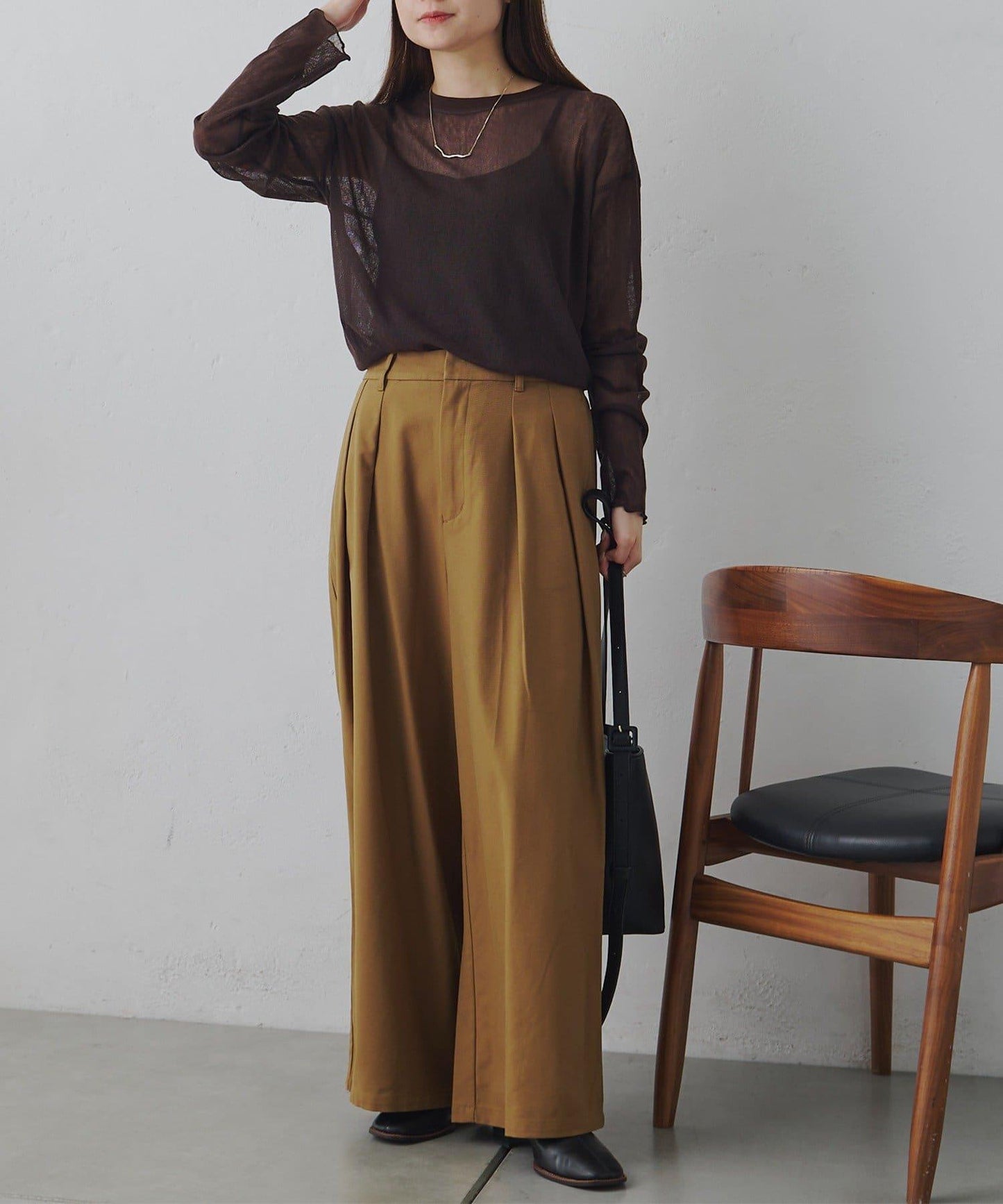 トリコットメッシュカットソー