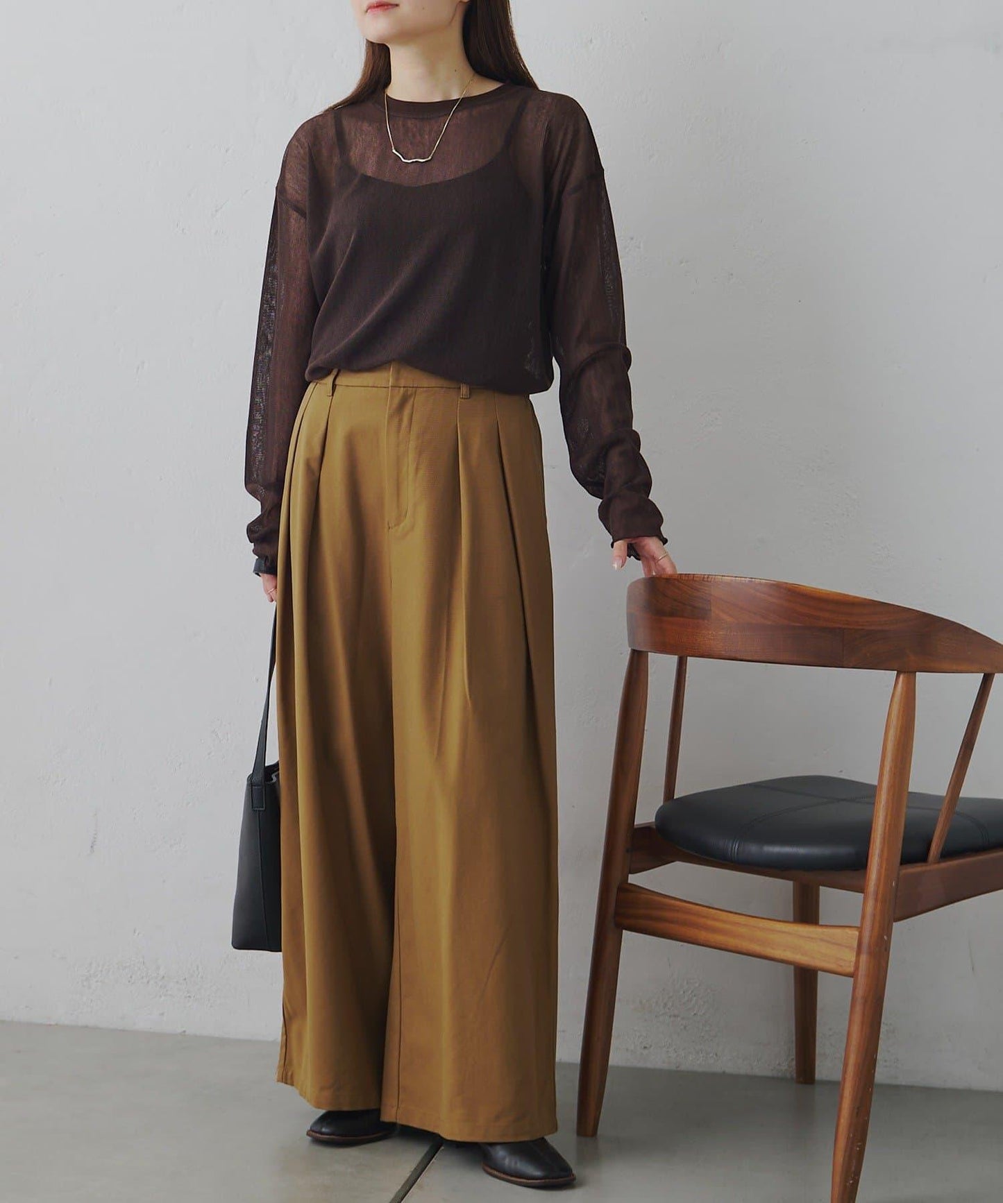 トリコットメッシュカットソー