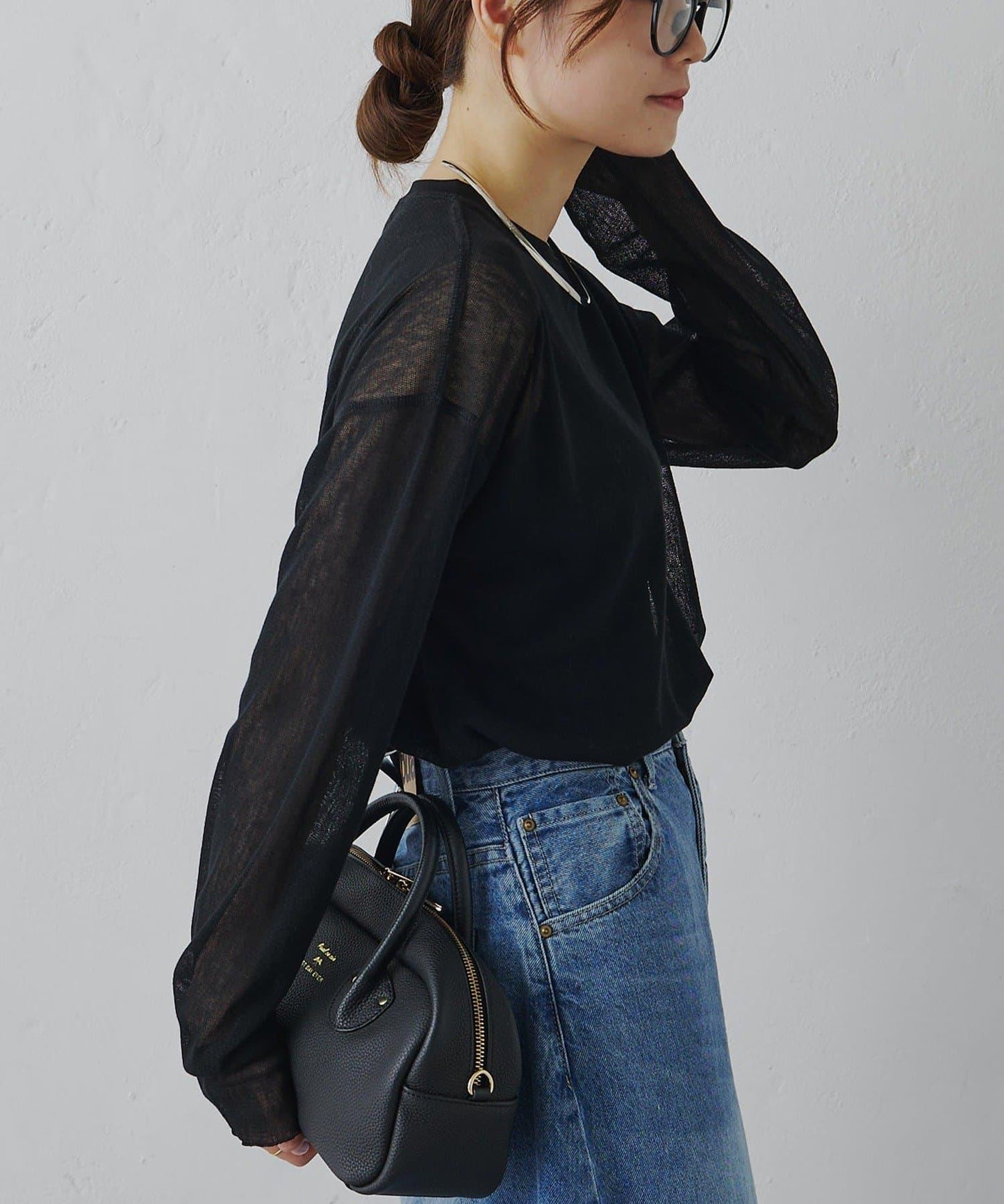 トリコットメッシュカットソー