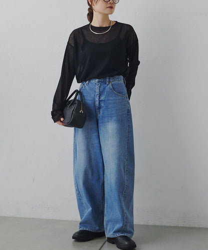 トリコットメッシュカットソー