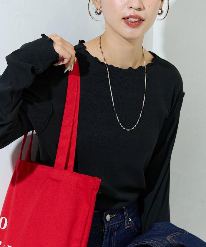 薑黃色荷葉邊長袖上衣