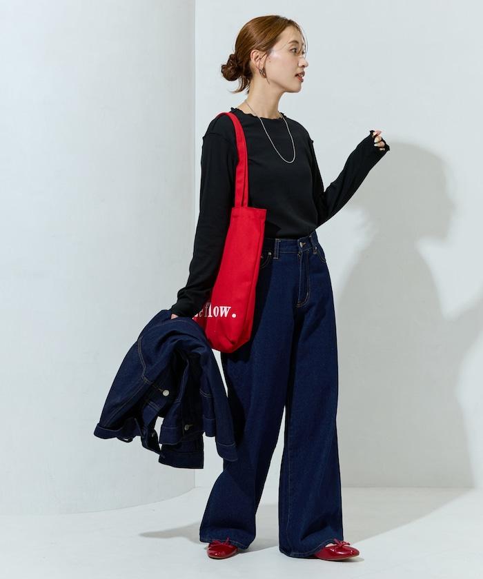 薑黃色荷葉邊長袖上衣