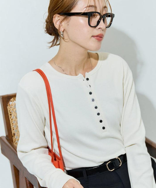 Ginger ヘンリーネック ロング スリーブ トップス【限定展開】
