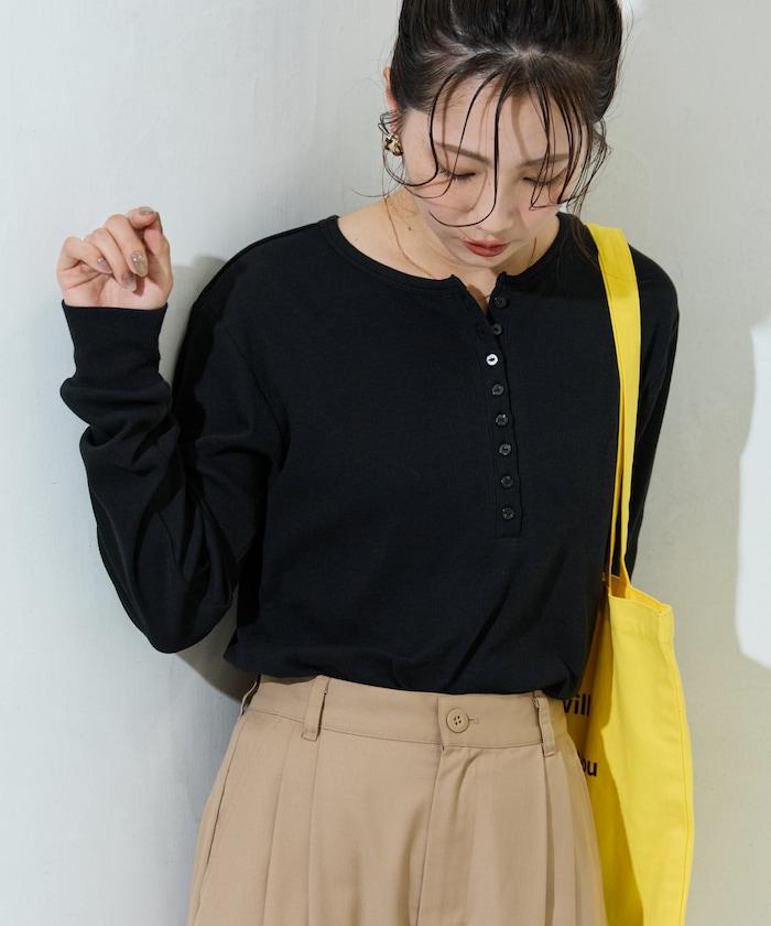 Ginger ヘンリーネック ロング スリーブ トップス【限定展開】