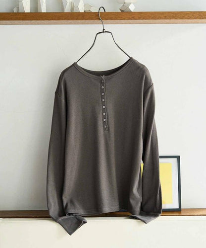 Ginger ヘンリーネック ロング スリーブ トップス【限定展開】
