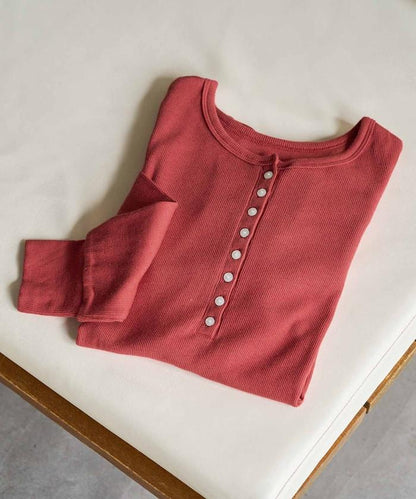 Ginger ヘンリーネック ロング スリーブ トップス【限定展開】