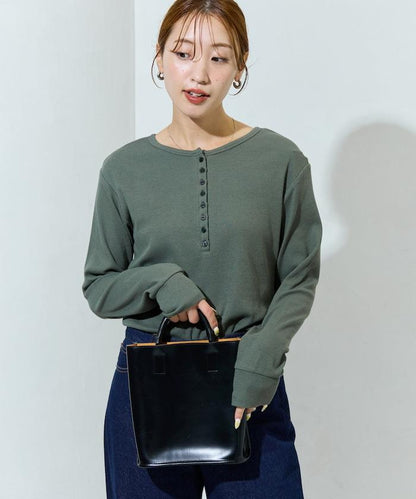 Ginger ヘンリーネック ロング スリーブ トップス【限定展開】