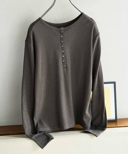 Ginger ヘンリーネック ロング スリーブ トップス【限定展開】