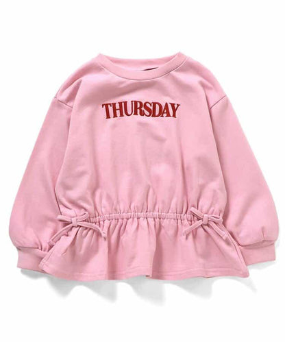 WEB限定 スウェットライクペプラムロゴトップス