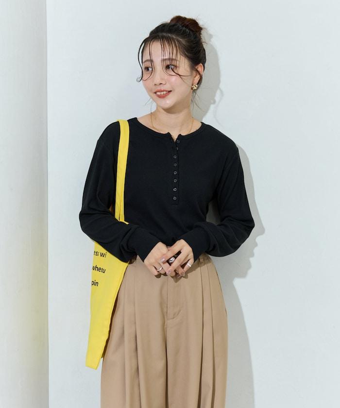 Ginger ヘンリーネック ロング スリーブ トップス【限定展開】