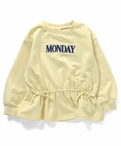 WEB限定 スウェットライクペプラムロゴトップス