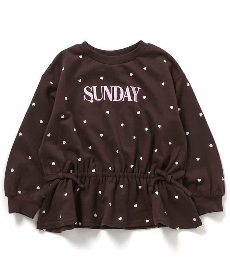 WEB限定 スウェットライクペプラムロゴトップス