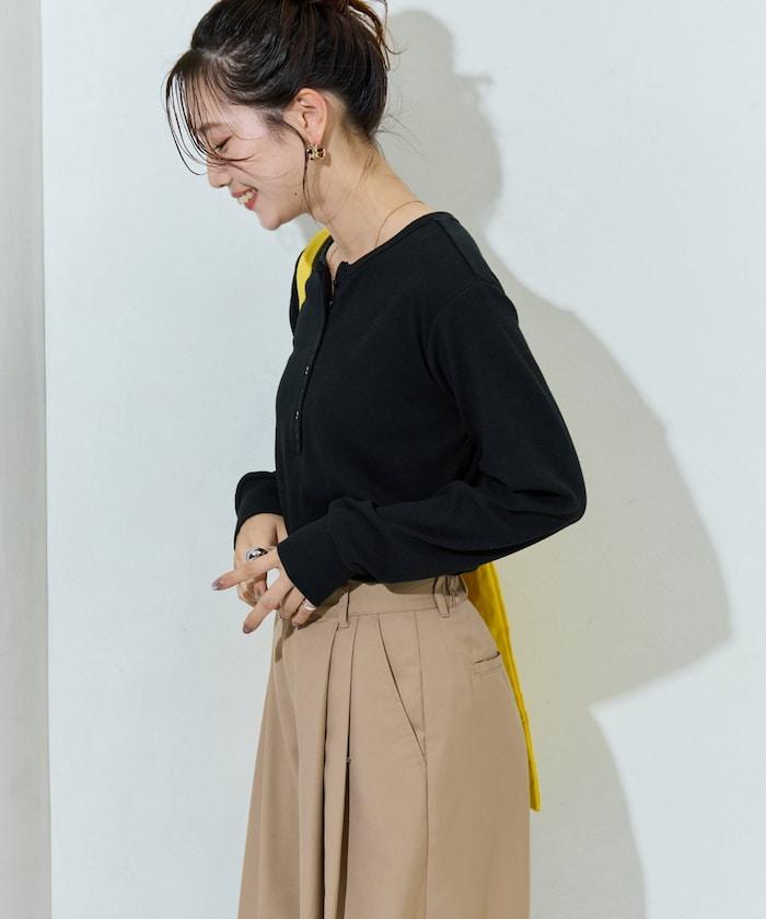 Ginger ヘンリーネック ロング スリーブ トップス【限定展開】