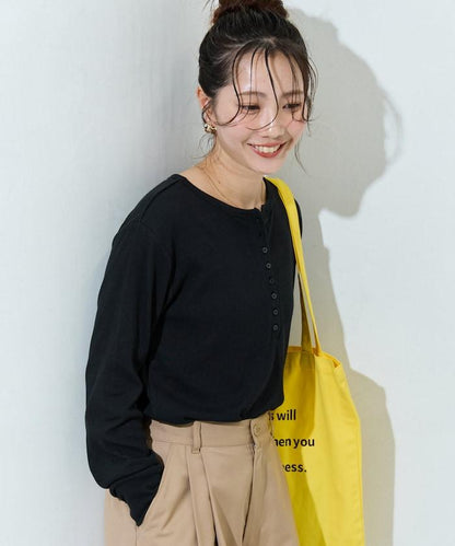 Ginger ヘンリーネック ロング スリーブ トップス【限定展開】
