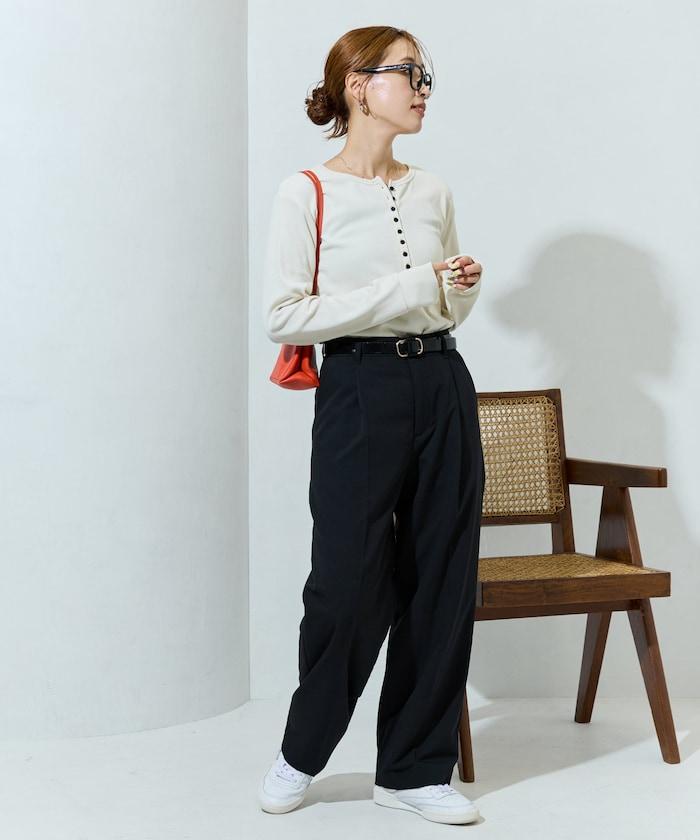 Ginger ヘンリーネック ロング スリーブ トップス【限定展開】