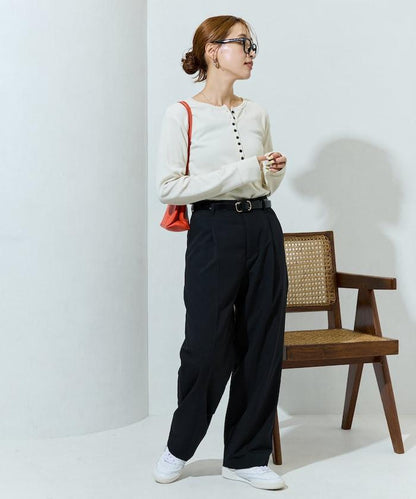 Ginger ヘンリーネック ロング スリーブ トップス【限定展開】