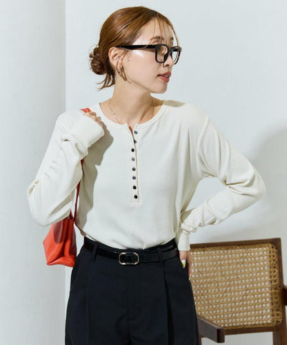 Ginger ヘンリーネック ロング スリーブ トップス【限定展開】