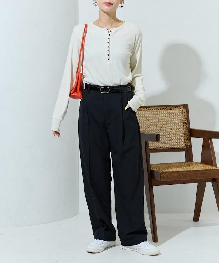 Ginger ヘンリーネック ロング スリーブ トップス【限定展開】